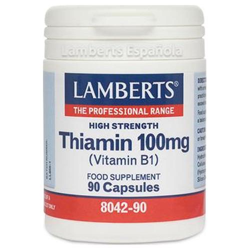 Tiamina 100 mg - Lamberts - 90 cápsulas