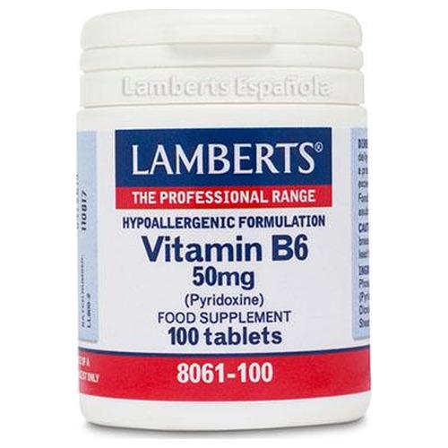 Vitamina B6 50 mg - Lamberts - 100 comprimidos