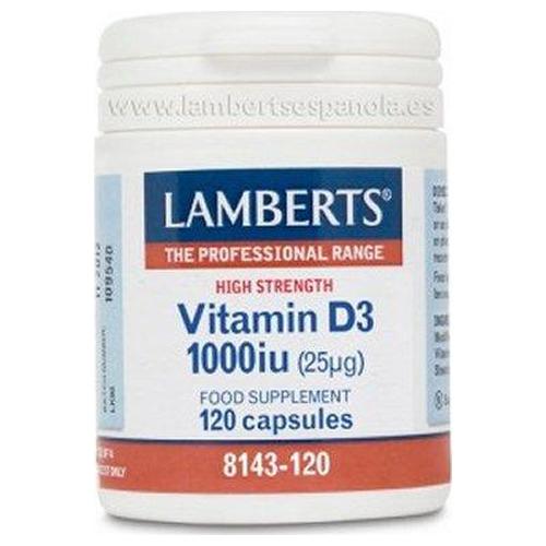 Vitamina D3 Natural 1.000 UI - Lamberts - 120 cápsulas