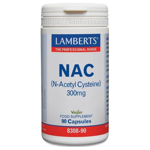 NAC (N-acetil-cisteina) 300 mg - Lamberts - 90 cápsulas