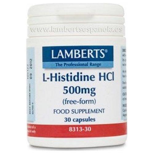L-Histidina HCI 500 mg - Lamberts - 30 cápsulas