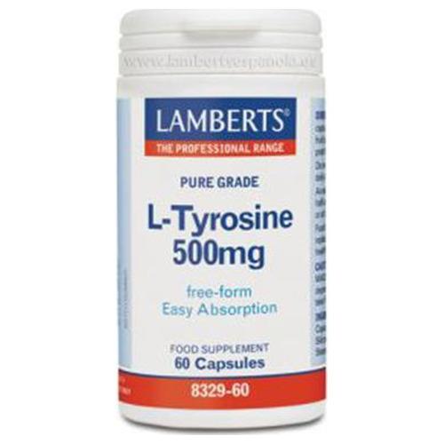 L-Tirosina 500 mg - Lamberts - 60 cápsulas