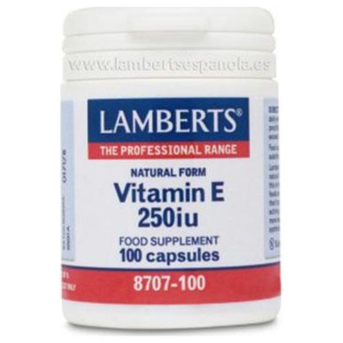 Vitamina E Natural 250 UI - Lamberts - 100 cápsulas