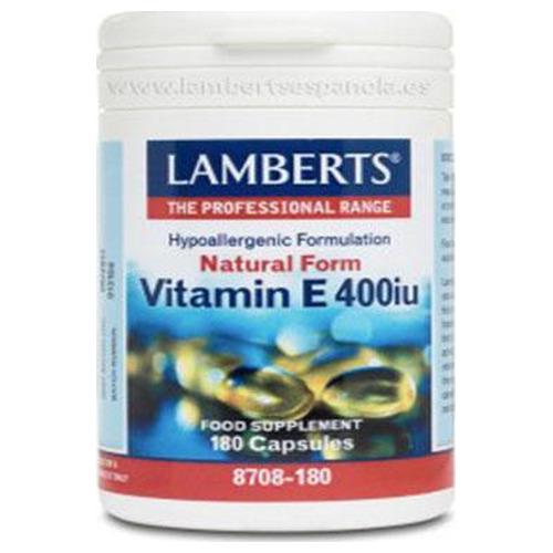 Vitamina E Natural 400 UI - Lamberts - 180 cápsulas