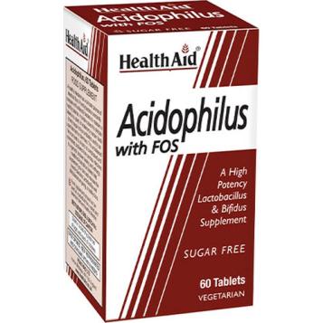 Acidophilus con FOS - HealthAid - 60 comprimidos
