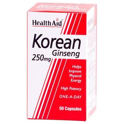 Ginseng coreano (Panax ginseng) 250 mg - HealthAid - 50 cápsulas