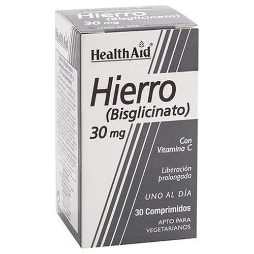 Hierro (Bisglicinato) 30 mg - HealthAid - 90 comprimidos