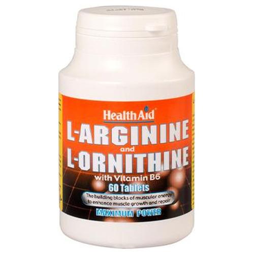 L-Arginina/L-Ornitina 600 mg/300 mg - HealthAid - 60 comprimidos