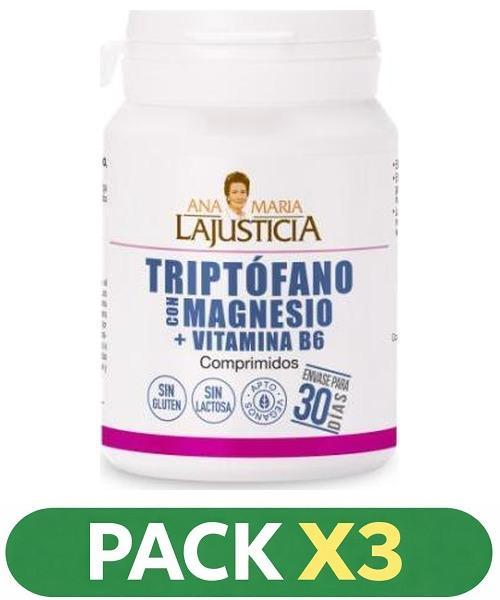 Pack 3 Triptófano Magnesio + vitamina B6 - Ana María LaJusticia - 60 cápsulas