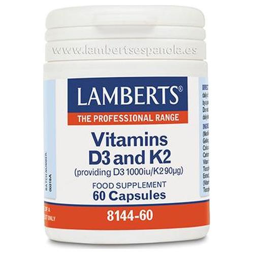 Vitamina D3 y K2 - Lamberts - 60 cápsulas
