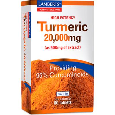 Cúrcuma 20.000 mg - Lamberts - 60 comprimidos