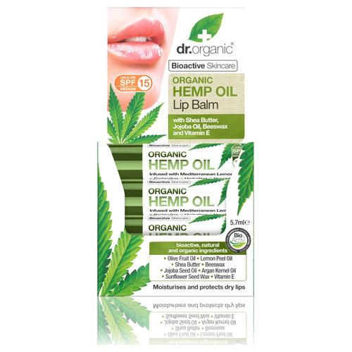 Balsamo Labial de Cañamo - Dr. Organic - 5,7 ml.