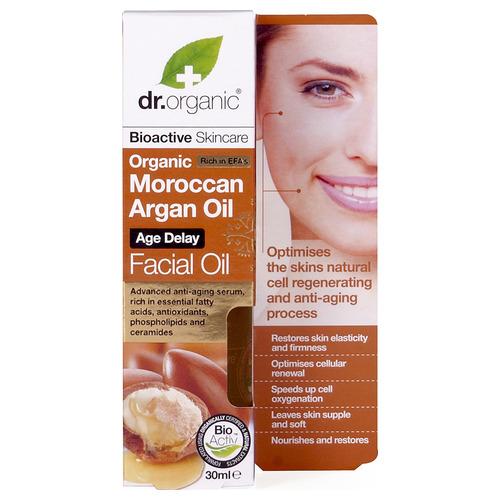 Aceite Facial de Aceite de Argan - Dr. Organic - 30 ml.