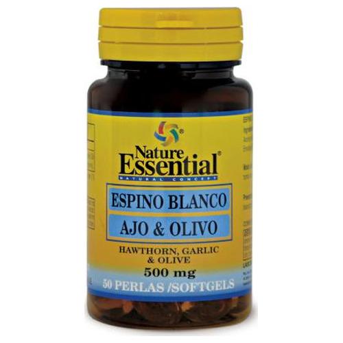 Espino Blanco + Ajo + Olivo 500 Mg 50 Perlas