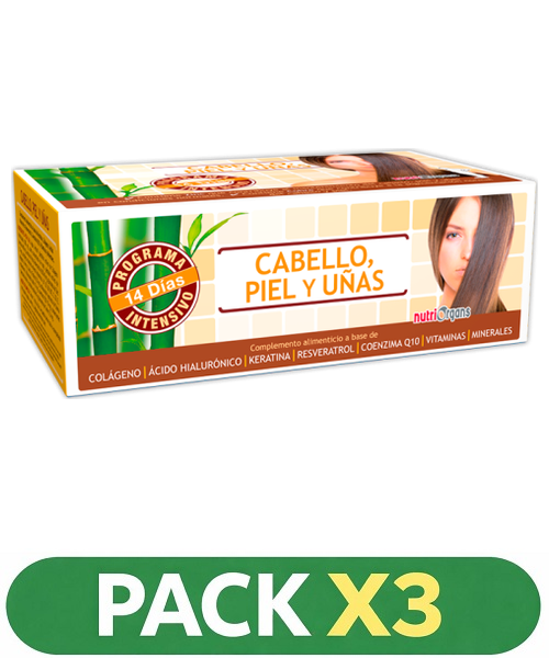 Pack x3 Nutriorgans - Cabello, Piel y Uñas - Tongil - 14 viales