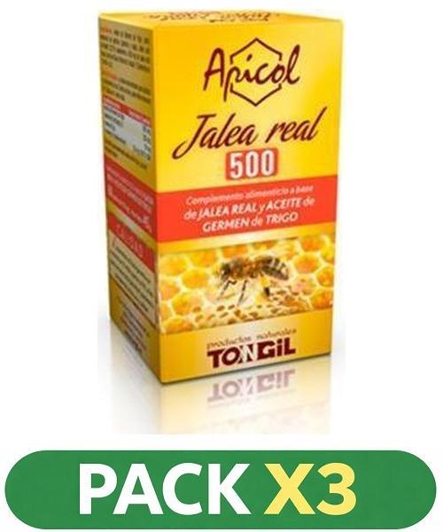 Pack x3 Apicol - Jalea Real 500 - Tongil - 60 perlas