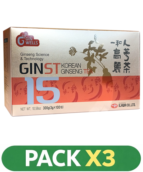 Pack x3 IL HWA - Ginst15 Tea - Tongil - 100 sobres