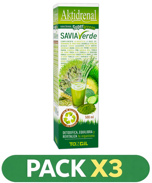 Pack x3 Aktidrenal - Savia Verde - Tongil - 500 ml.