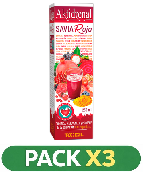 Pack x3 Aktidrenal - Savia Roja - Tongil - 250 ml.