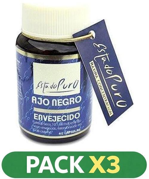 Pack x3 Estado Puro - Ajo Negro Envejecido -Tongil - 40 cápsulas