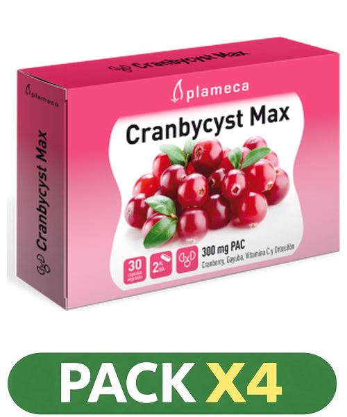 Pack x4 Cranbycyst Max - Plameca - 30 cápsulas
