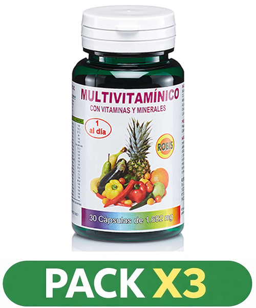 Pack x3 Multivitaminico Vegan - Robis - 30 cápsulas