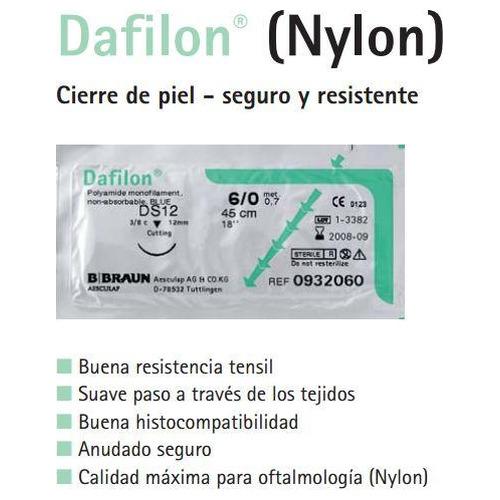 Sutura Dafilon Blue 5/0 Usp Ds16 75cm 12u Braun