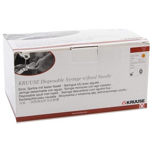 Jeringa Desec 3 Cuerpos 1 Ml Aguja 25g 5/8 100ud Kruuse
