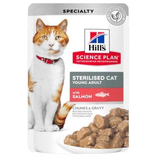 Hill's Hsp Feline Sterilised Salmon Pouch Caja 12x85gr