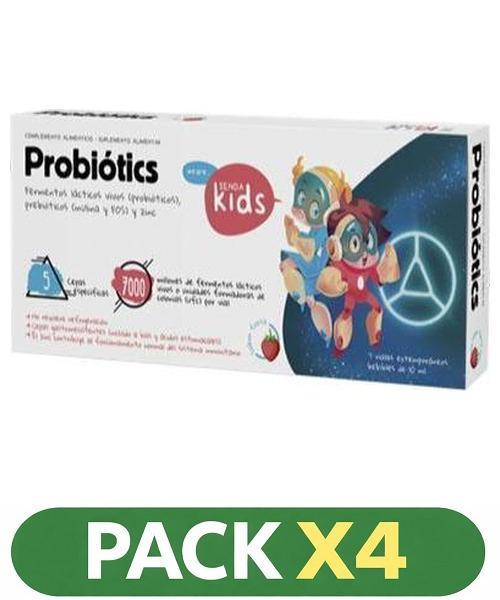 Pack x4 Senda Kids Probiotics - Herbora - 7 viales de 10 ml.
