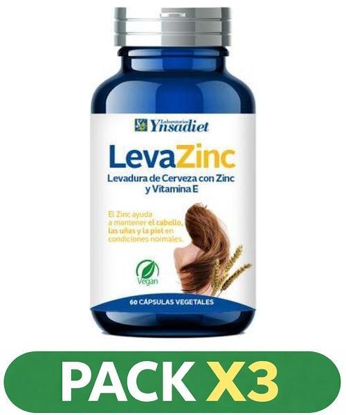 Pack x3 Levazinc (Levadura Viva 350 mg.) - Ynsadiet - 60 cápsulas