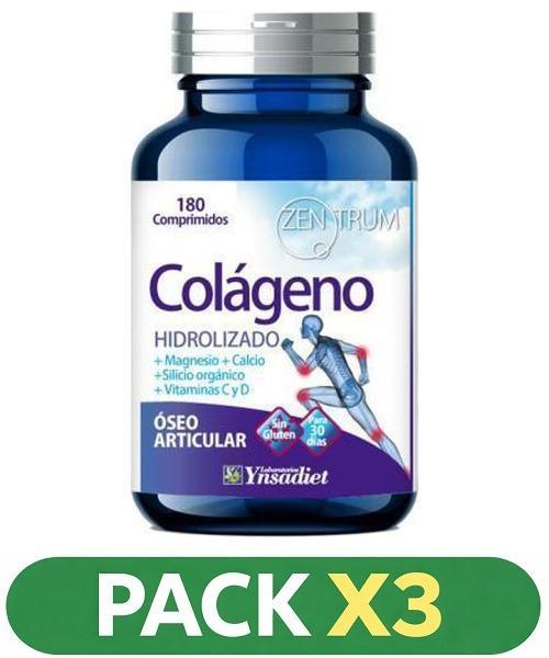 Pack x3 Zentrum Colágeno Hidrolizado - Ynsadiet - 180 comprimidos