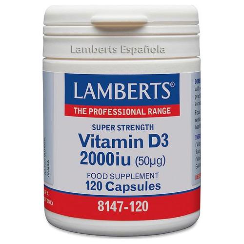 Vitamina D3 2.000 UI - Lamberts - 120 cápsulas