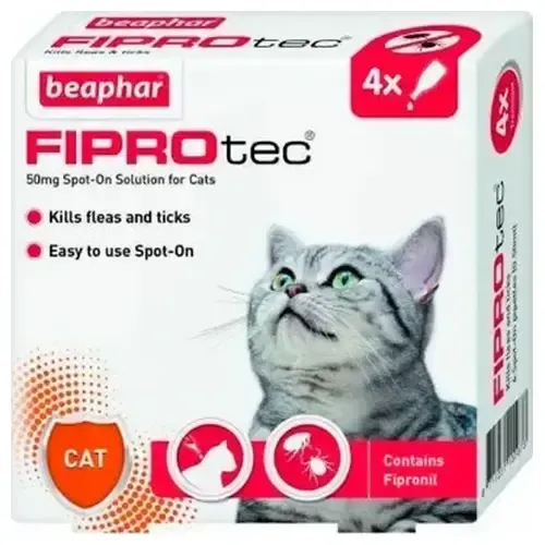 Beaphar Fiprotec Spot On Gato 4 Pip X 0,5ml