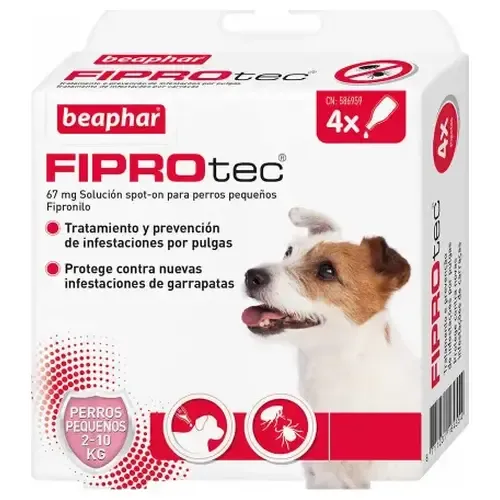 Beaphar Fiprotec Spot On Perro Peq. 2-10kg 4 Pip X 0,67ml