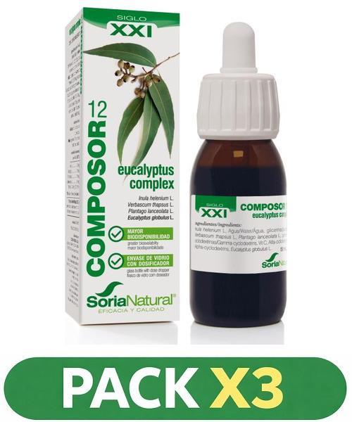 Pack x3 Composor 12 Eucalyptus Complex S .XXI - Soria Natural - 50 ml.