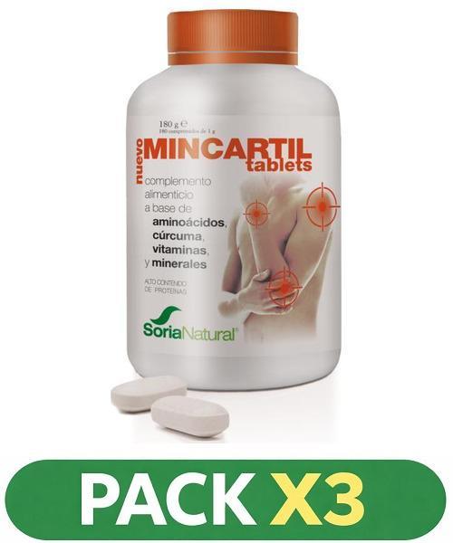 Pack x3 Mincartil tablets - Soria Natural - 180 comprimidos