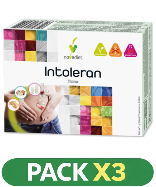 Pack x3 Intoleran Enzimas - Novadiet - 30 comprimidos