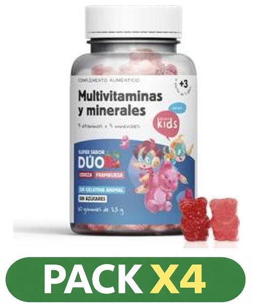 Pack x4 Senda Kids - Multivitaminas y Minerales - Herbora - 60 gummies