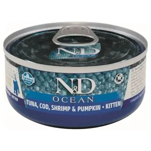 Farmina Nd Cat Kitten Ocean Atun Bacalao Calabaza 24x70gr