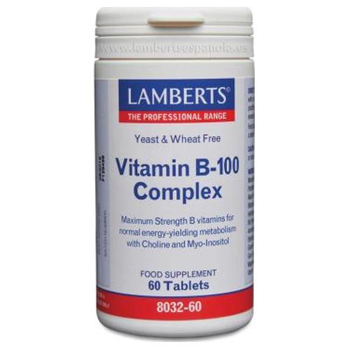 Vitamina B100 Complex - Lamberts - 60 comprimidos