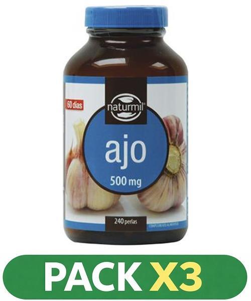 Pack x3 Naturmil - Ajo 500 mg. - Dietmed - 240 perlas