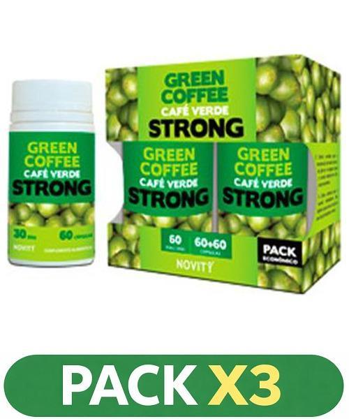 Pack x3 Café Verde Strong - Novity - 60+60 cápsulas