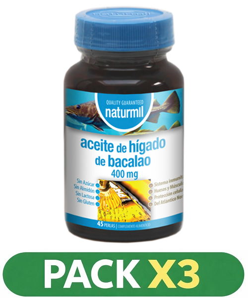 Pack x3 Aceite de Hígado de Bacalao 400 mg. - Dietmed - 45 perlas
