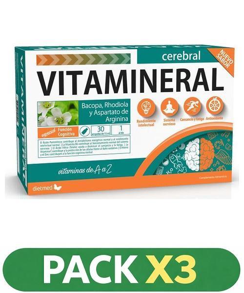 Pack x3 Vitamineral Cerebral - Dietmed - 30 viales
