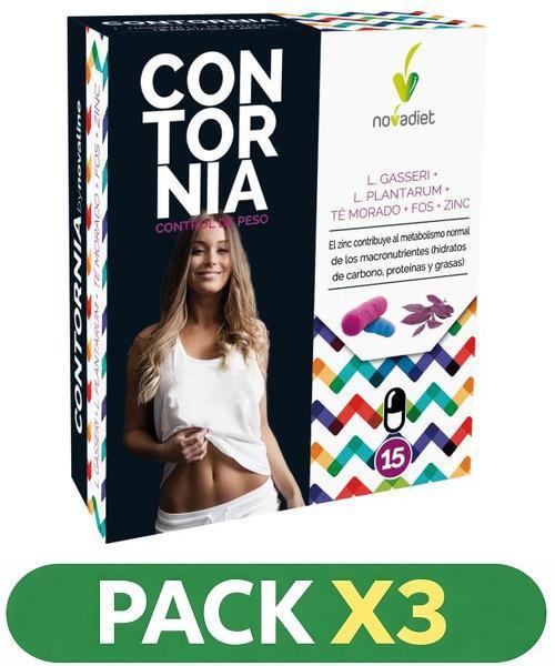 Pack x3 Contornia - Novadiet - 15 Cápsulas