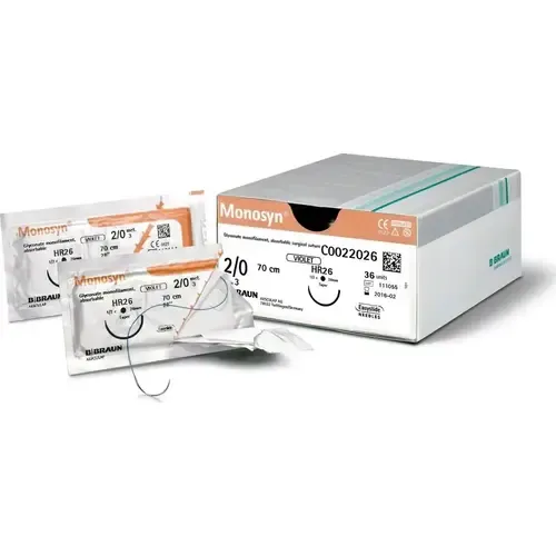 Sutura Monosyn Violet 2/0 Hs37s Rcp 70cm 12uds Braun