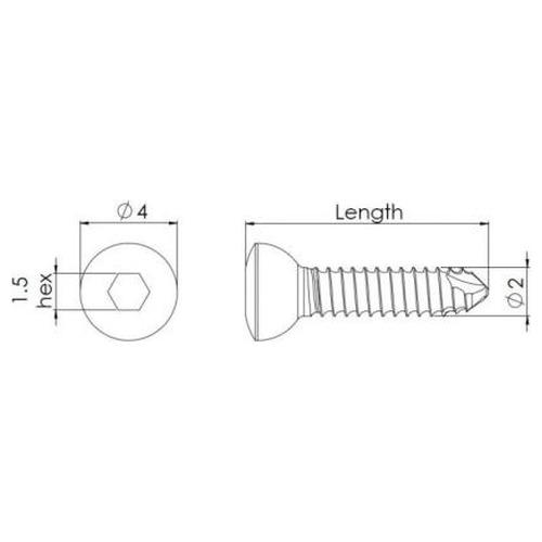 Csst2410 2.4mm Cortical Self Tapping Screw Long 10mm