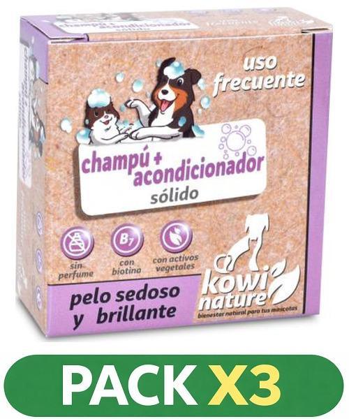 Pack x3 kowi Champú + Acondicionador Sólido - Pinisan - 70 gramos