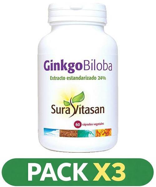 Pack x3 Ginkgo Biloba - Sura Vitasan - 60 cápsulas